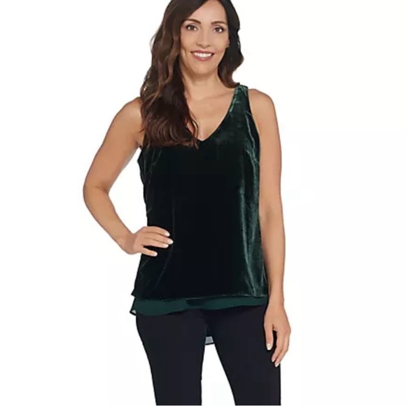Lisa Rinna Collection Sleeveless Black Velvet Tank Chiffon Lining Side Zipper XL - Picture 3 of 8